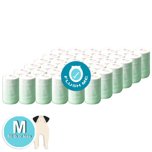 Doo-n-go MEDIUM Poop Bags, 360 bags. Bags are 8”x12” FLUSHABLE PLASTIC FREE EARTH-FRIENDLY STRONG and LEAKPROOF for dogs <60 lbs Over 2 months supply