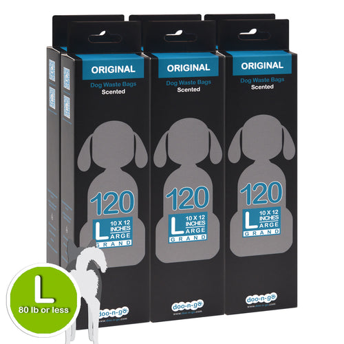 Doo-n-go LARGE Poop Bags, 720 bags. Bags are 10”x12” EARTH-FRIENDLY STRONG and LEAKPROOF for dogs <80 lbs Over 8 months supply