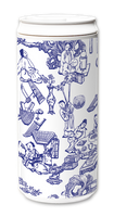 Load image into Gallery viewer, Plastic Free Green Tumbler 330ml - GOD blue and white print and design
