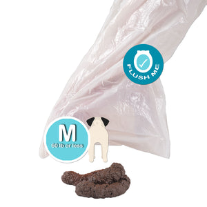 Doo-n-go MEDIUM Poop Bags, 360 bags + 2 dispensers Bags are 8”x12” FLUSHABLE EARTH-FRIENDLY STRONG and LEAKPROOF for dogs <60 lbs Over 4 months supply